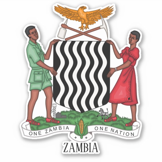 Zambias Jacka i Arm Patriotic Klistermärken (Framsida)