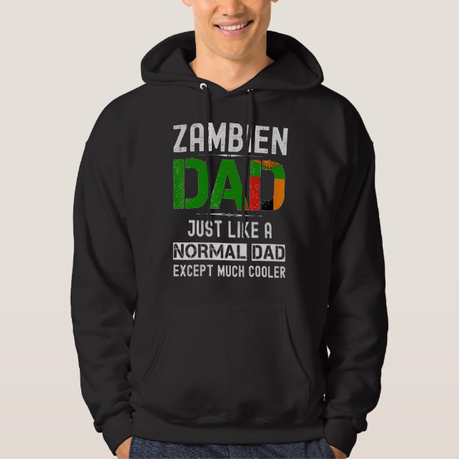 Zambien Pappa Fars dag Zambia Flagga födelsedag Hoodie (Framsida)