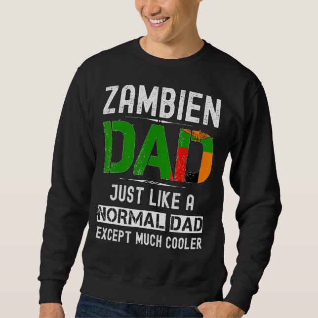 Zambien Pappa Fars dag Zambia Flagga födelsedag Lång Ärmad Tröja (Framsida)