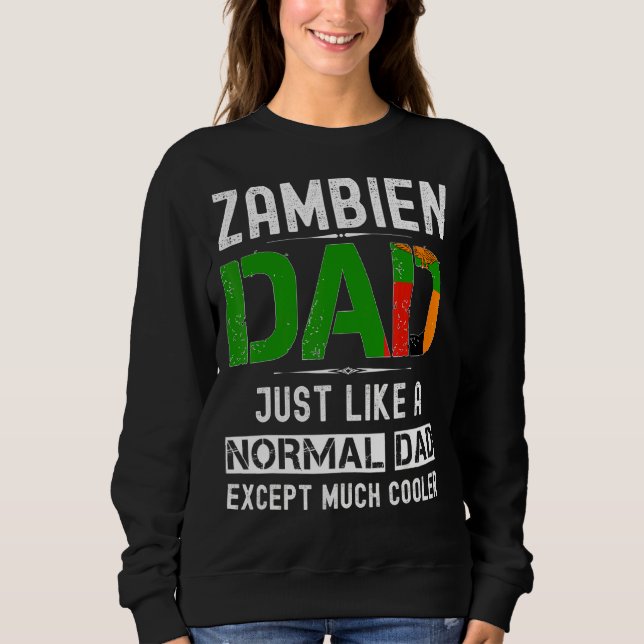 Zambien Pappa Fars dag Zambia Flagga födelsedag T Shirt (Framsida)