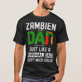 Zambien Pappa Fars dag Zambia Flagga födelsedag T Shirt
