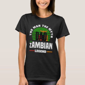 Zambisk Zambia Zambisk Flagga Fars Dag T Shirt