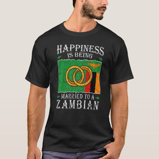 Zambiska Bröllop-republiken Zambia Heritage Roots T Shirt (Framsida)