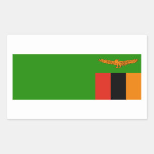 Zambiska Flagga, Flagga Zambia Rektangulärt Klistermärke