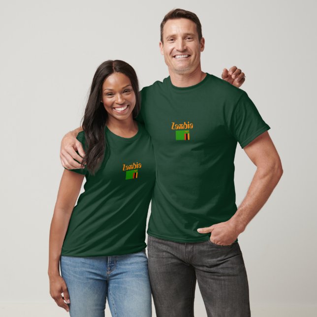 Zambiska Flagga, Flagga Zambia T Shirt (Unisex)