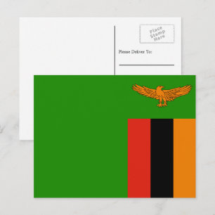 Zambiska Flagga, Flagga Zambia Vykort