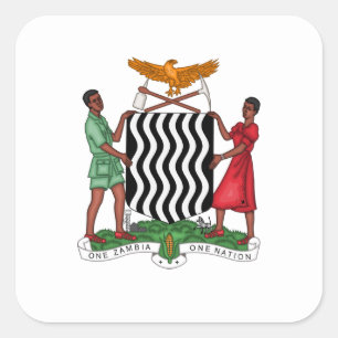 Zambiska Jacka av Arm, Zambia Fyrkantigt Klistermärke