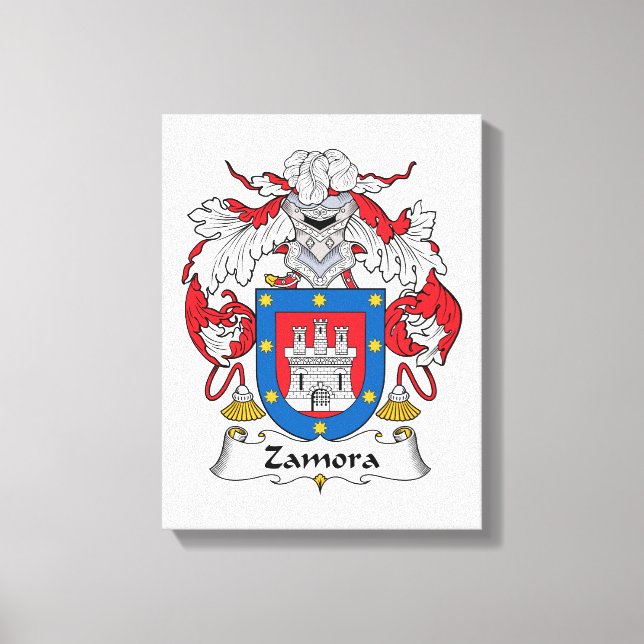 Zamora Family Crest Canvastryck (Framsida)