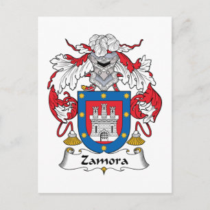 Zamora Family Crest Vykort