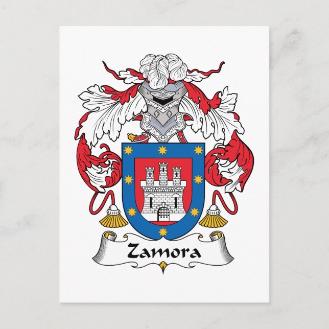 Zamora Family Crest Vykort (Framsida)