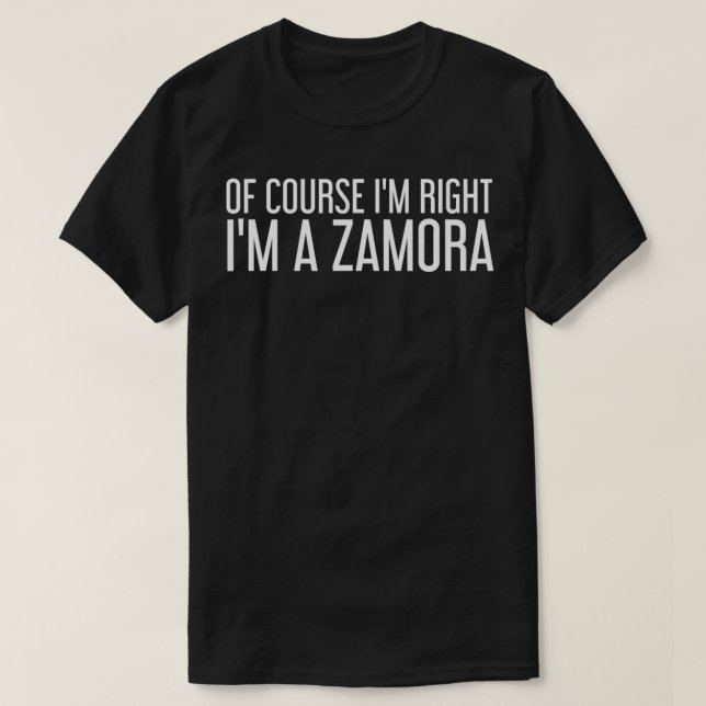 ZAMORA Gift Funny Surname Family Träd Birthday Reu T Shirt (Design framsida)