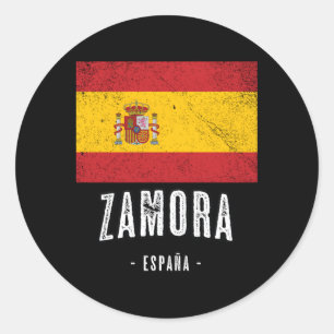 Zamora Spanien Es Flagga City Top Bandera Ropa Runt Klistermärke