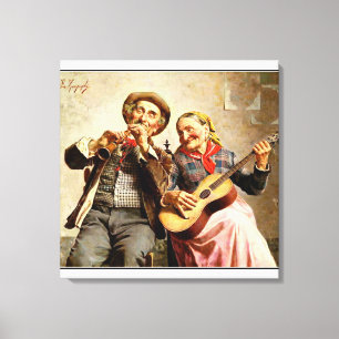 Zampighi - Sötmusik, vintage Canvastryck