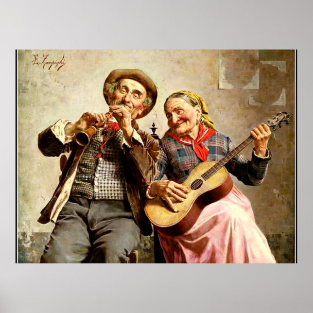 Zampighi - Sötmusik, vintage Poster (Framsidan)