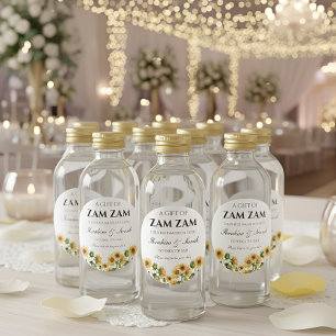 zamzam vatten nikah muslim bröllopsförmån blommigt runt klistermärke