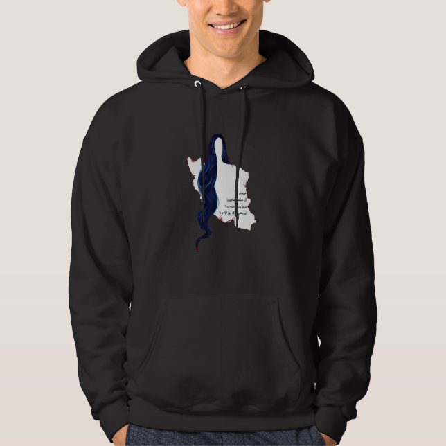Zan Zendegi Azadi, med karta, Mahsa (Zhina) Hoodie (Framsida)