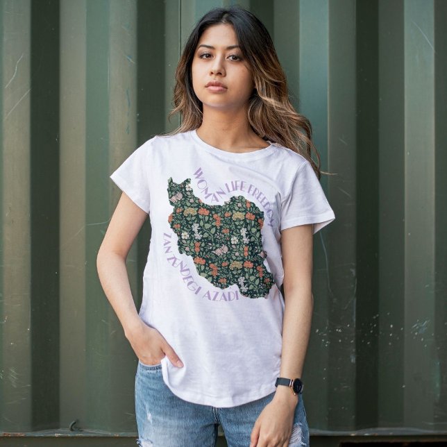 Zan Zendegi Azadi | Persian Gift Violet T Shirt (Zan Zendegi Azadi | Persian Gift Violet T-Shirt)
