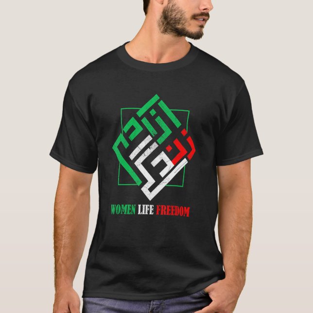 Zan Zendegi Azadi Persian Woman Life Freedom T Shirt (Framsida)