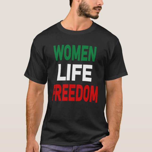 Zan Zendegi Azadi Women Life Freedom Jin Jiyan Aza T Shirt (Framsida)