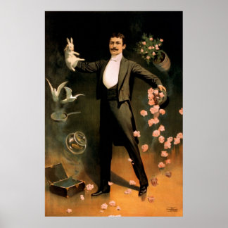 Zan Zig presterar med kanin och ro Poster