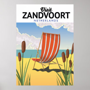 Zandvoort Nederländska reseaffisch Poster
