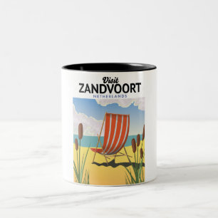 Zandvoort Nederländska reseaffisch Två-Tonad Mugg