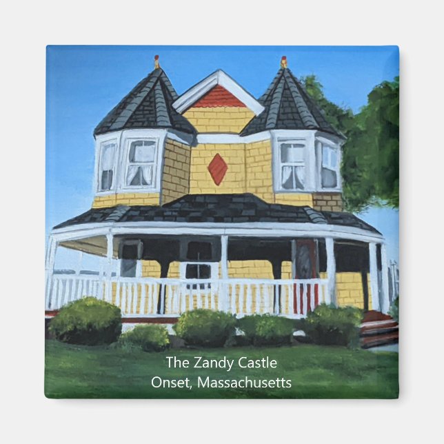 Zandy Castle Cape Cod Victorian Kitchen Magnet (Framsidan)
