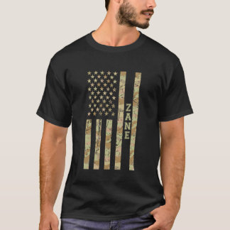 Zane Desert Camo Distressed American Flag T Shirt