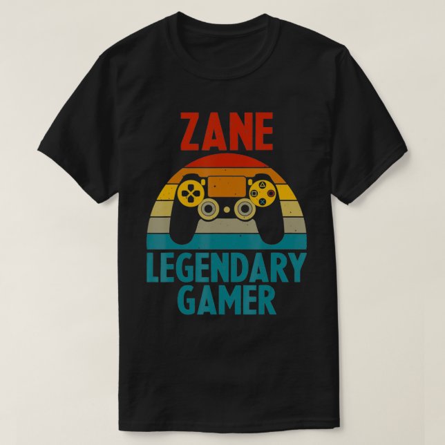 ZANE Gift Namn Personlig Funny Gaming Geek Birt T Shirt (Design framsida)