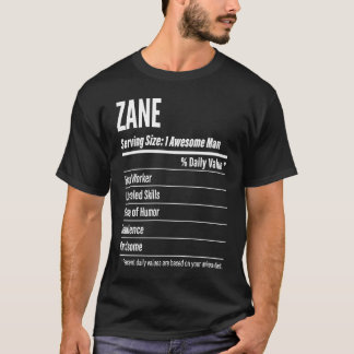 Zane Nutritional Facts Serving Size Calories T Shirt