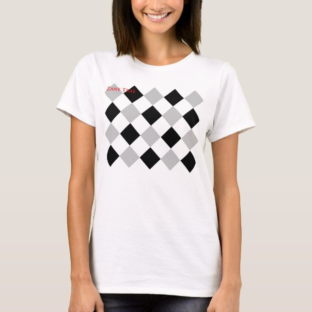 Zane Trae flickaArgyle tryck T Shirt (Framsida)
