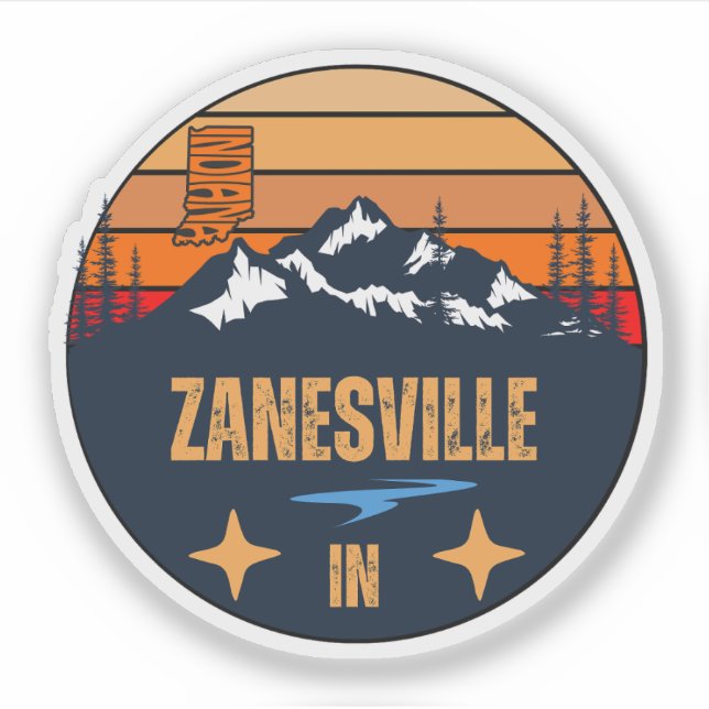 Zanesville, Indiana Klistermärken (Framsida)