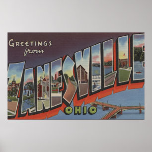 Zanesville Ohio - stora brevplatser Poster