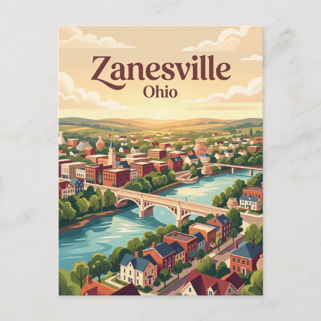 Zanesville, Ohio Vykort (Framsida)