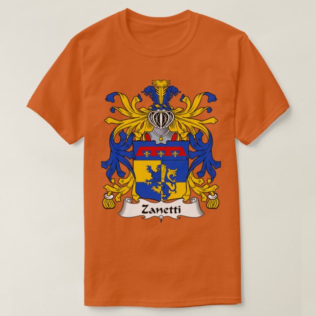 Zanetti Jackar Arm Family Crest T Shirt (Design framsida)