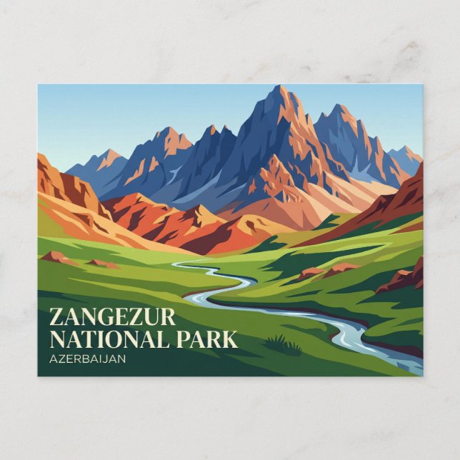 Zangezur nationalpark Azerbajdzjan Vykort (Framsida)