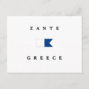 Zante Greece Alpha Dive Flagga Vykort