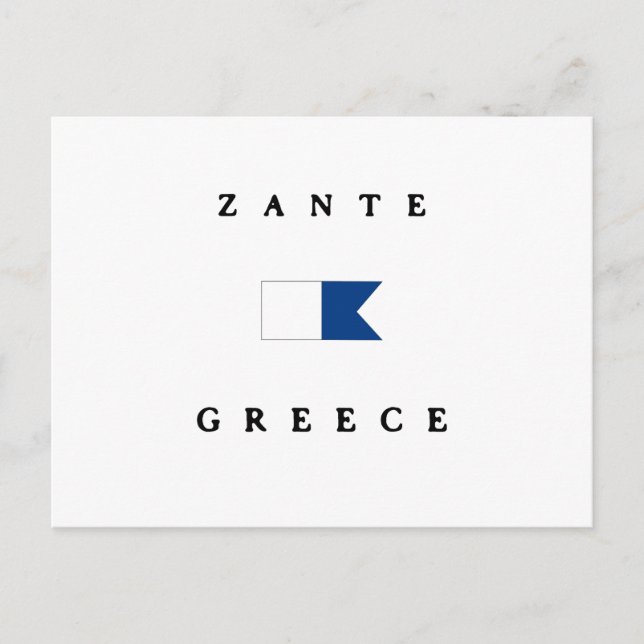 Zante Greece Alpha Dive Flagga Vykort (Framsida)