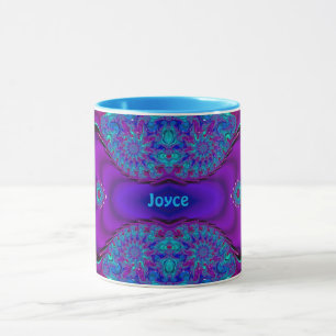 ~ Zany 3D ~ Blue, Grönt och Lila Mugg JOYCE