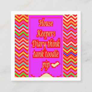 ZANY ART DESIGN with HOUSEKEEPER ORD Fyrkantigt Visitkort