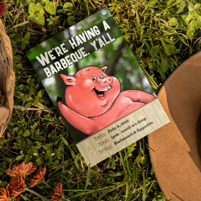 Zany gris roast sommarbarbecue anpassningsbar inbj inbjudningar (Make it a party to remember!)
