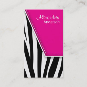 Zany Hip-Affärskort i Zebra tryck (fuschia) Visitkort