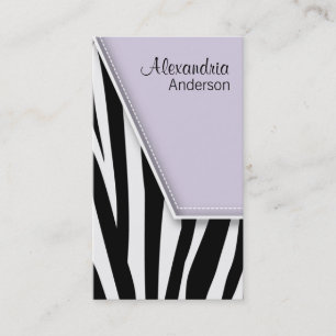 Zany Hip Zebra tryck-Affärskort (lilac) Visitkort