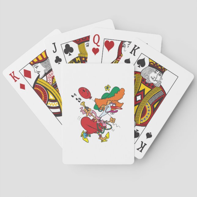 Zany Woman Running Clown Casinokort (Baksidan)