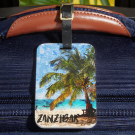 Zanzibar Afrika Tropical Beach Travel Bagagebricka