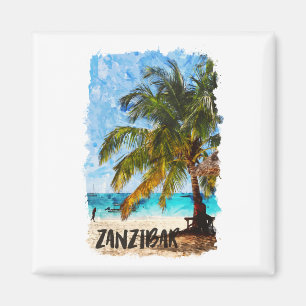 Zanzibar Afrika Tropical Beach Travel Magnet