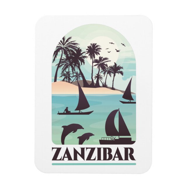Zanzibar Afrika Vintage Photo Magnet (Vertikal)