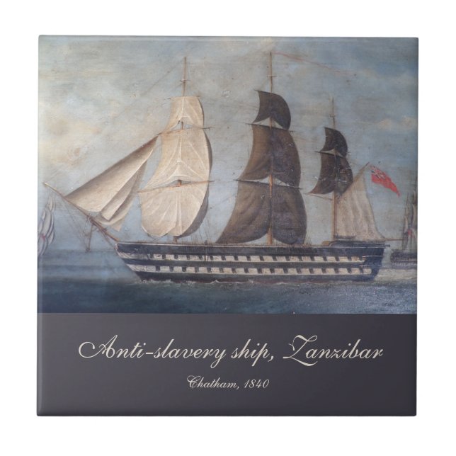 Zanzibar Clipper Frakt Anti-Slavery Black Kusten Kakelplatta (Framsidan)