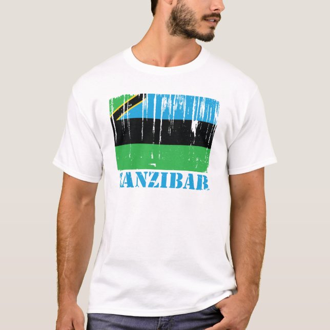 Zanzibar flagga t shirt (Framsida)