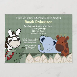 Zanzibar Jungle Crew 5x7 Baby Shower-inbjudan Inbjudningar